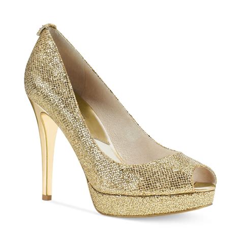 michael kors gold platform pumps|michael kors clarablack pumps sale.